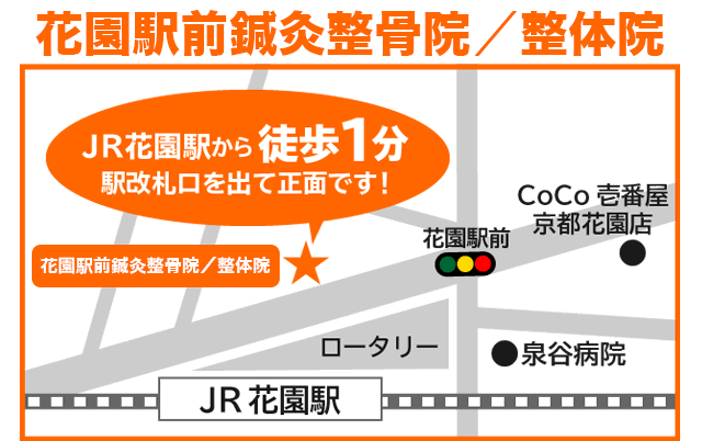 JR花園駅から徒歩1分駅改札口を出て正面です!